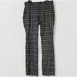 Nike‎ Dri Fit Golf Pants Mens Medium 34x30 Black Green Plaid Performance Active